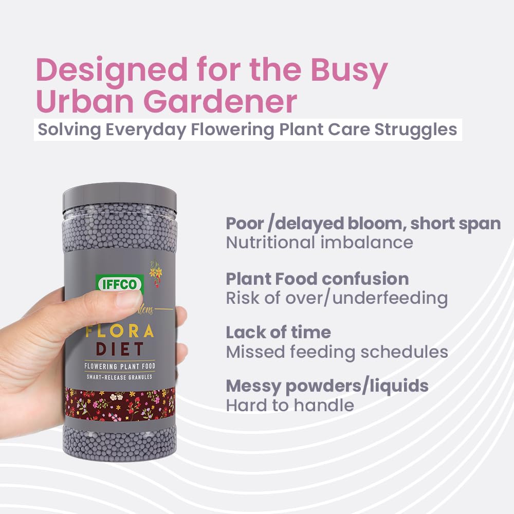 IFFCO Urban Gardens - Green Diet + Flora Diet Combo - 2 Kg - Organic Plant Food For Indoor & Outdoor plants, and Flower Booster - Balanced Macro & Micro Nutrients, Slow-Release Granules - Image 6