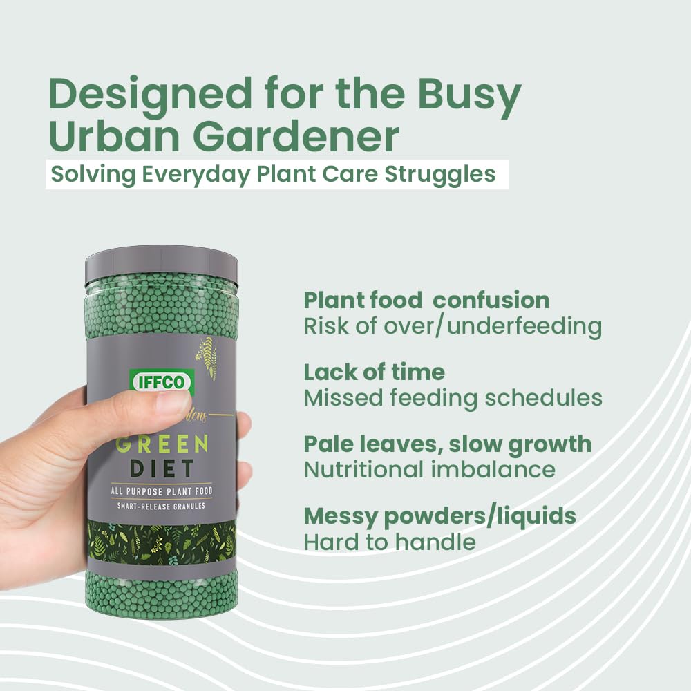 IFFCO Urban Gardens - Green Diet + Flora Diet Combo - 2 Kg - Organic Plant Food For Indoor & Outdoor plants, and Flower Booster - Balanced Macro & Micro Nutrients, Slow-Release Granules - Image 3