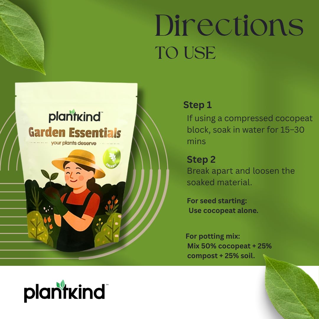 Cocopeat Powder | Natural Coconut Coir Dust for Home Gardening, Terrace Gardens, and Seed Germination | Ideal for Soil Aeration & Root Support | Reusable Pack (1 kg) - Image 5