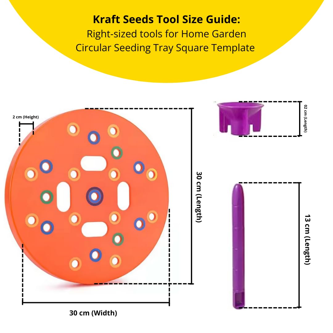 Round Seed Planting Template with Seed & Seedling Spacer, Color-Coded Garden Spacing Tool with Dibber and Spoon, Vegetable Growing Guide for Easy Home & Kitchen Gardening - Image 2