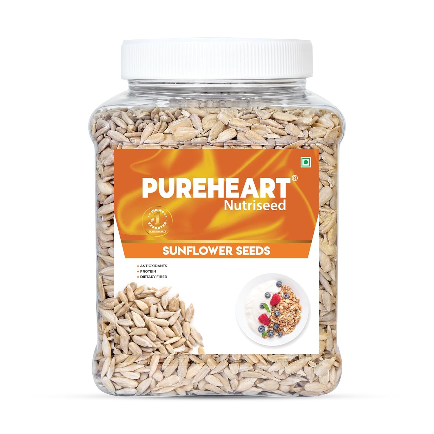 Pureheart Premium Raw Sunflower Seeds for Eating 1000 gm - Protein, Fibre and Antioxidants Rich Superfood for Heart Health, Immune Support, Healthy Diet Snack