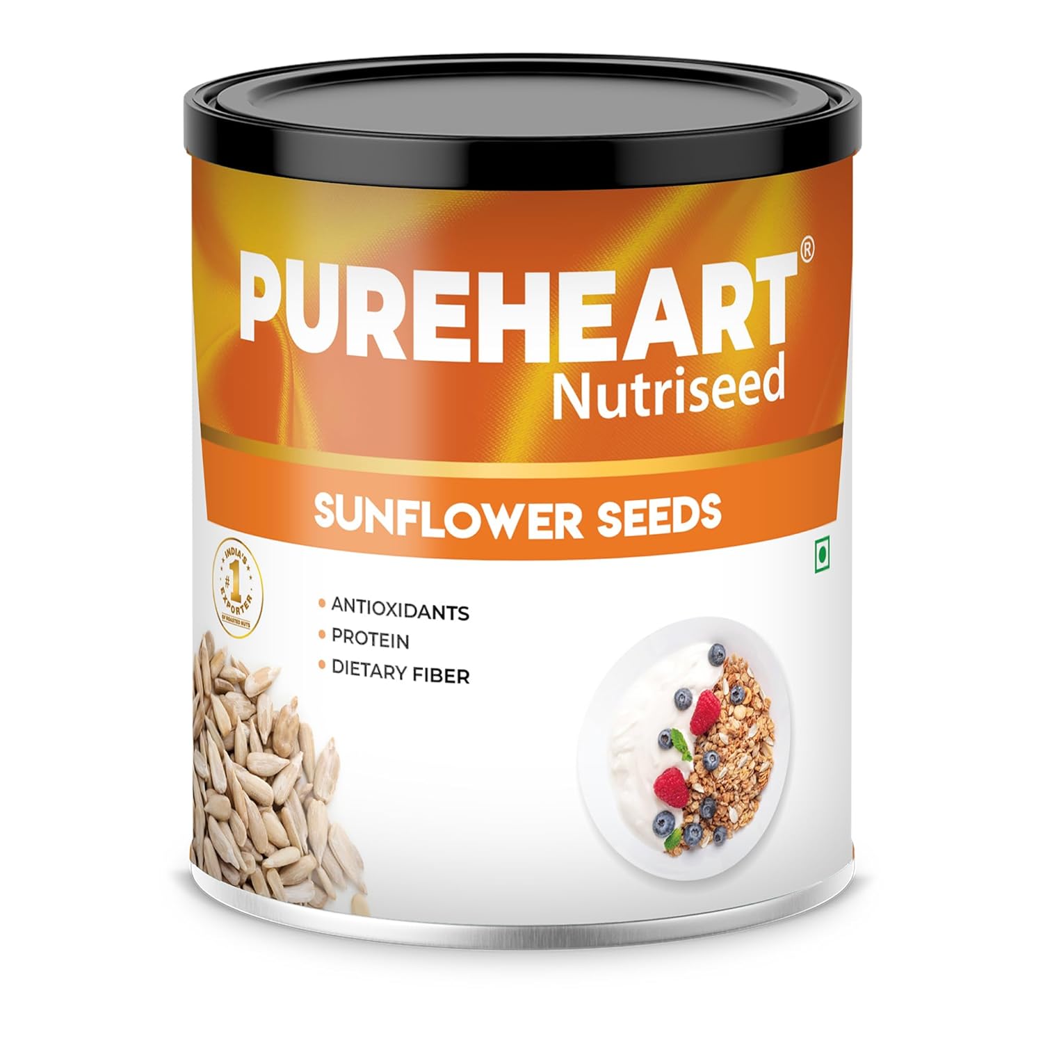 Pureheart Premium Raw Sunflower Seeds for Eating 454 gm - Protein, Fibre and Antioxidants Rich Superfood for Heart Health, Immune Support, Healthy Diet Snack