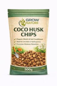 Organic Coconut Husk Chips – Premium Coco Chips Mulch for Plants, Orchids & Potting Mix (500g)