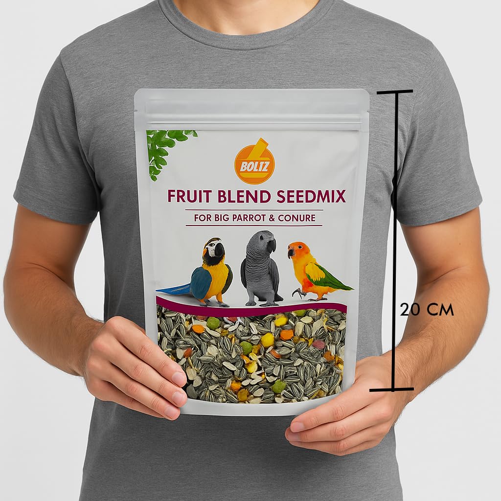 BOLTZ Premium Fruit Pellet with Seed Mix for Parrot 1KG Pack, African Grey Parrot,Sun Conure,Macaw,Lovebird and Alexander - All Life Stages Mix Seeds (Fruit Pellet 1Kg) - Image 8