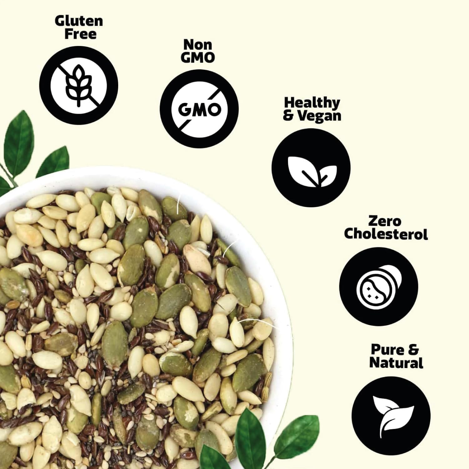 Wonderland Foods 4 Superseed Combo Lightly Roasted Chia, Jumbo Pumpkin, Jumbo SunFlower, Flax Seeds Jar 800g (200g X 4) | Seeds For Eating | Immunity Booster Diet | Mix Seeds for Eating | Superfood - Image 8