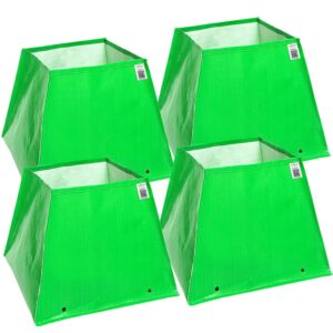 Anandi Green’s Premium HDPE UV Protected 260 GSM Pyramid Shaped Green Colour Plants Grow Bags Pack of 4, 10X10X10 INCH