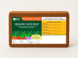 100% Organic Coco Peat Brick for Plants (650g) – Expanding Coir Block, Chemical-Free Soil Conditioner & Potting Mix, Indoor/Outdoor Gardening, Eco-Friendly