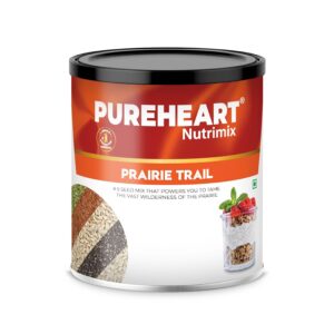 PUREHEART Prairie Trail 5-Seed Mix – Flax, Chia, Pumpkin, Sunflower & Watermelon Seeds | High Protein, Omega-3, Fiber | Healthy Crunchy Snack & Salad Topping | Gluten-Free & Nutritional – 454g