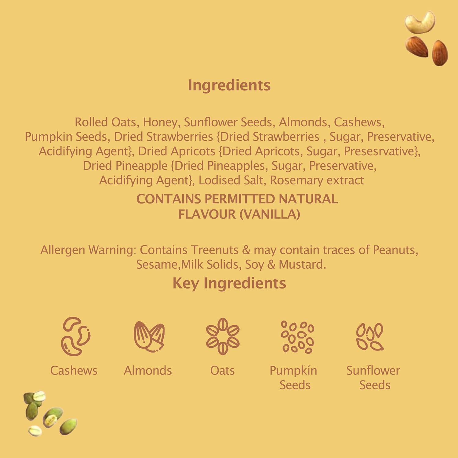 Munchilicious Granola - Crunchy Dried Fruits, 350g | 82% Nuts, Seeds, Grains & Fruits | Protein Rich Breakfast Cereal with Almonds, Cashew, Apricot, Pineapple & Strawberry | No Added Preservatives - Image 4