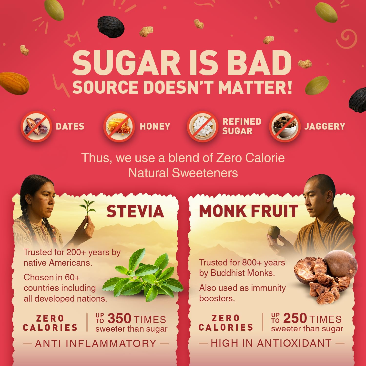 Notta Sin Millet Muesli with Fruit, Nut & Seeds- High Protein Breakfast Cereal | No Added Sugar: Contains Zero Calorie Natural Monk Fruit & Stevia | High Fiber | Made with Jowar, Bajra & Ragi | 300g - Image 4