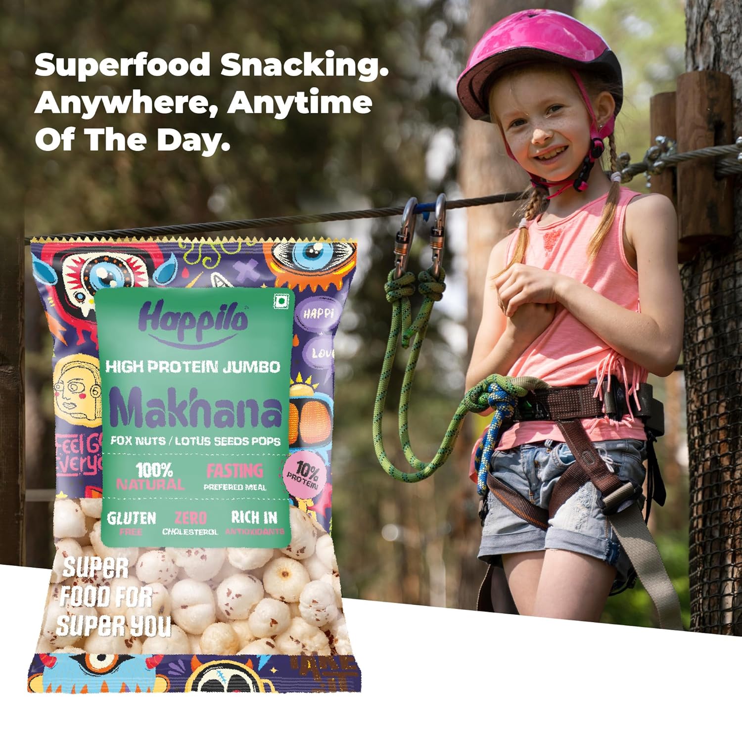 Happilo Premium Jumbo Handpicked Fox Nuts (Phool Makhana) 100g | Lotus Seeds, Roasted Foxnuts | Healthy Snacks | Low Calorie, Vegan & Superfood - Image 7