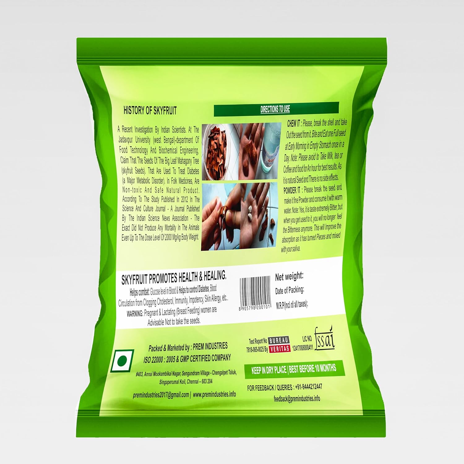 SkyFruit Sky Fruit Kadwa Badam Sugar Badam | Diabetes Bitter Almonds | Thengani kai | Mahogany Seeds | Diabetes King Bitter Seeds, Machine Cleaned, hygienically processed & packed 500 Grams - Image 2