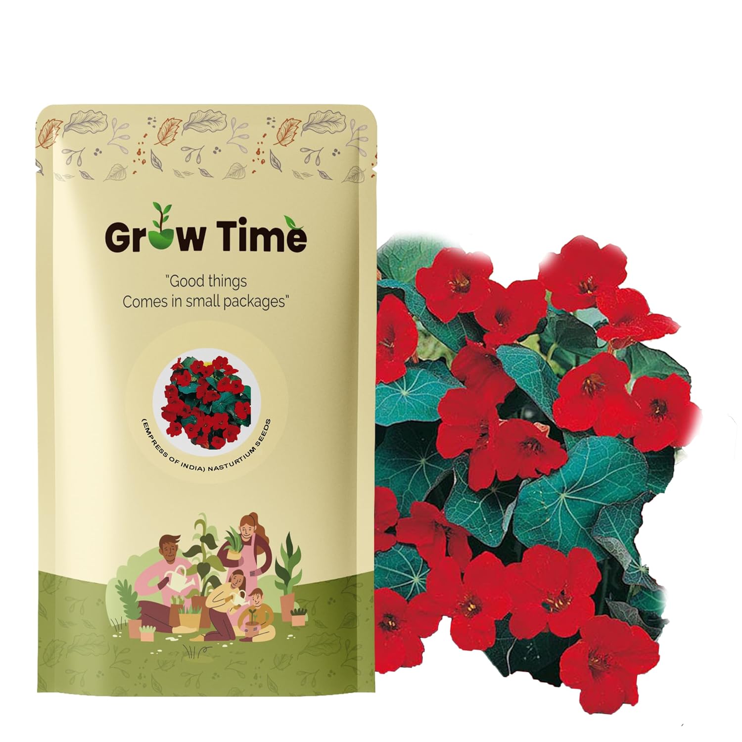 Empress of India - Nasturtium Flower Seeds, Flower Seeds for Home Gardening, Flower Planting Seeds for Kitchen, Nasturtium Seeds (Pack of 40 Seeds) (Red)