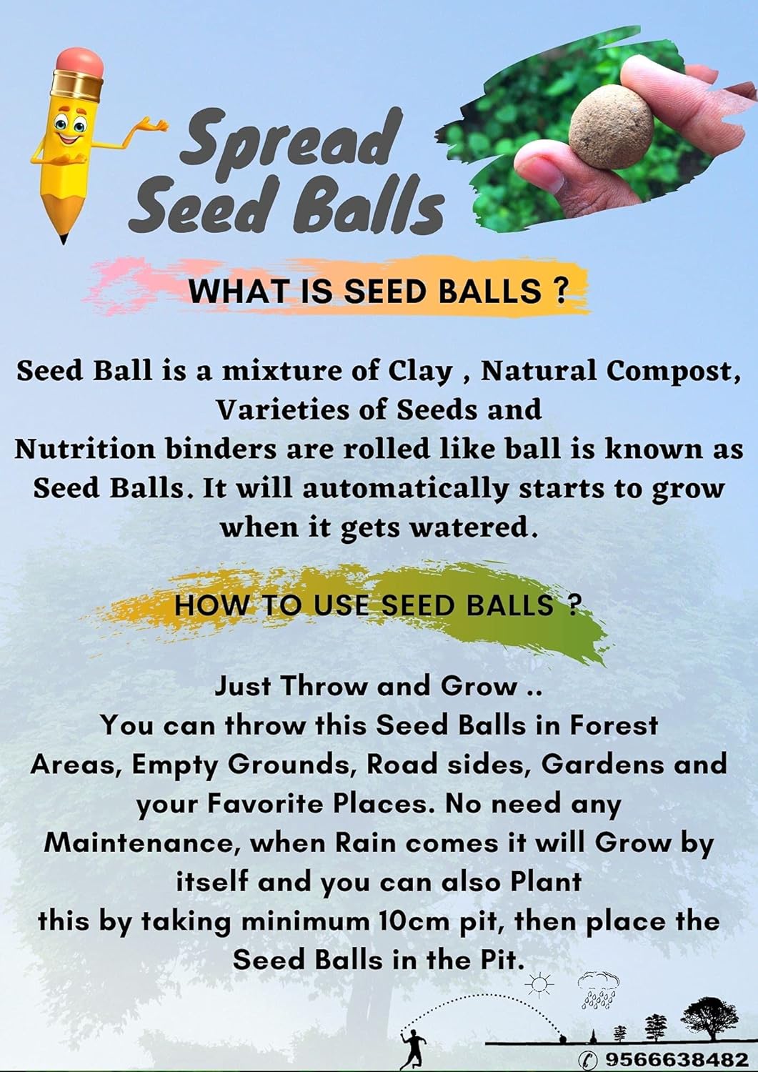 Human Birds International - Seed Balls, Just Throw & Grow, Tree Seed Bombs, Seed Balls Return Gift, Seed Balls of Trees (Peepal Seed Balls, 50) - Image 3