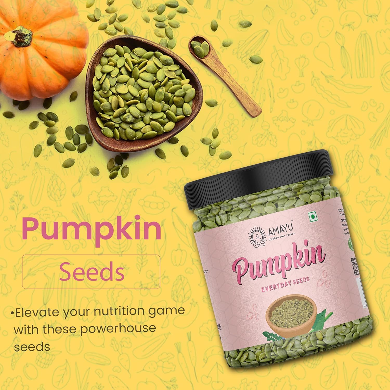 AMAYU Raw Pumpkin Seeds 200g, Rich in Fiber Superfood, Seeds For Eating, Healthy Diet - Image 3