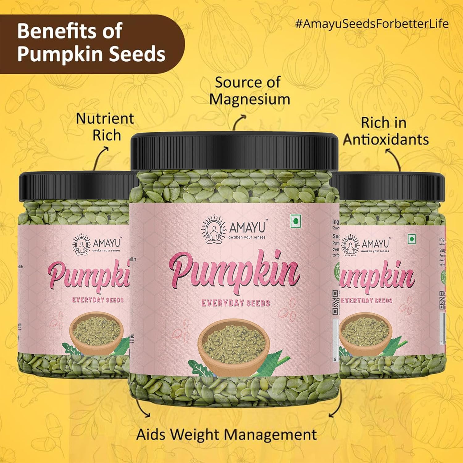 AMAYU Raw Pumpkin Seeds 200g, Rich in Fiber Superfood, Seeds For Eating, Healthy Diet - Image 4