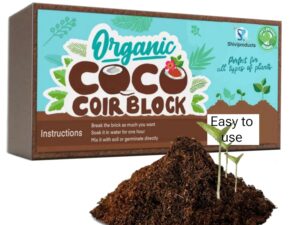 Cocopeat Block for Garden expands to 5 Liter Water(500gram) | for Home Gardening Potting Mix and Garden Bed