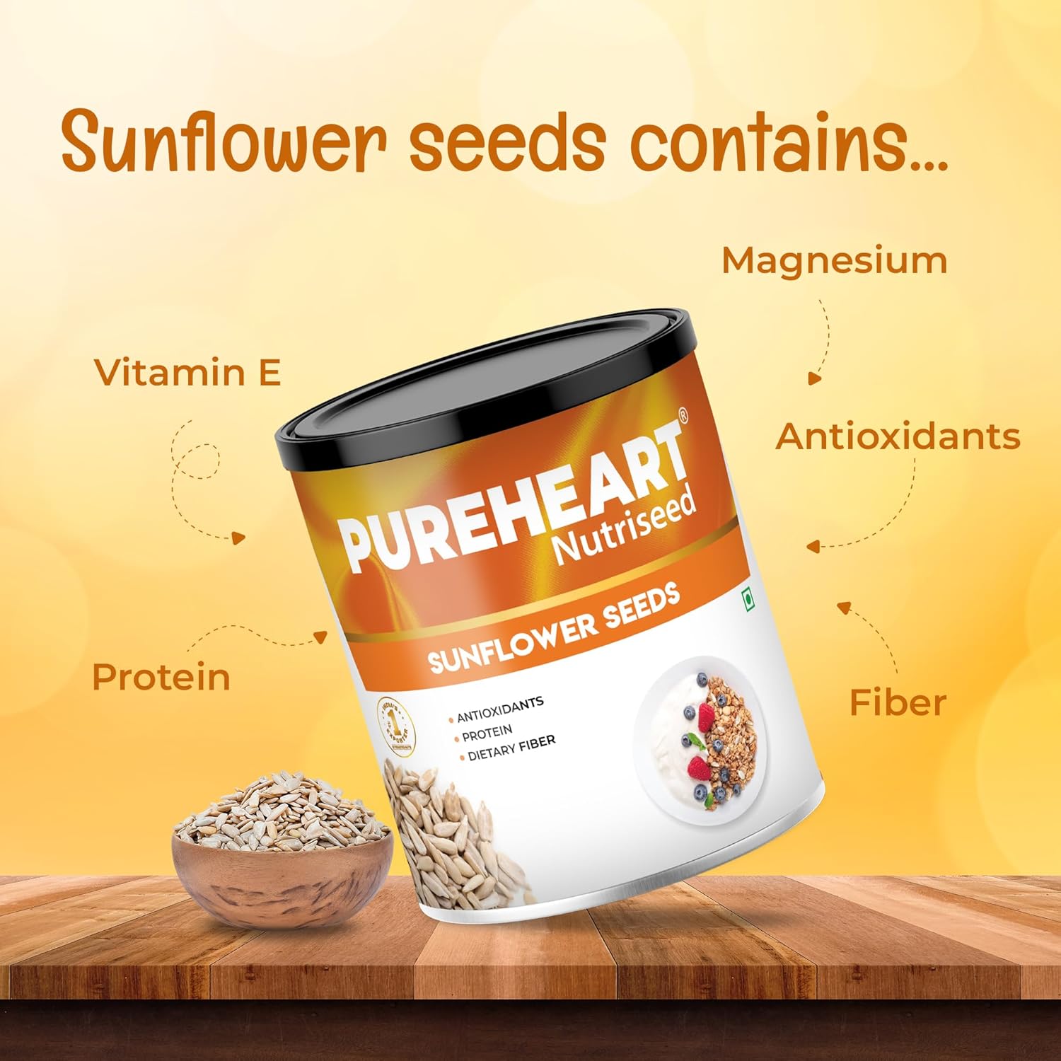 Pureheart Premium Raw Sunflower Seeds for Eating 454 gm - Protein, Fibre and Antioxidants Rich Superfood for Heart Health, Immune Support, Healthy Diet Snack - Image 5