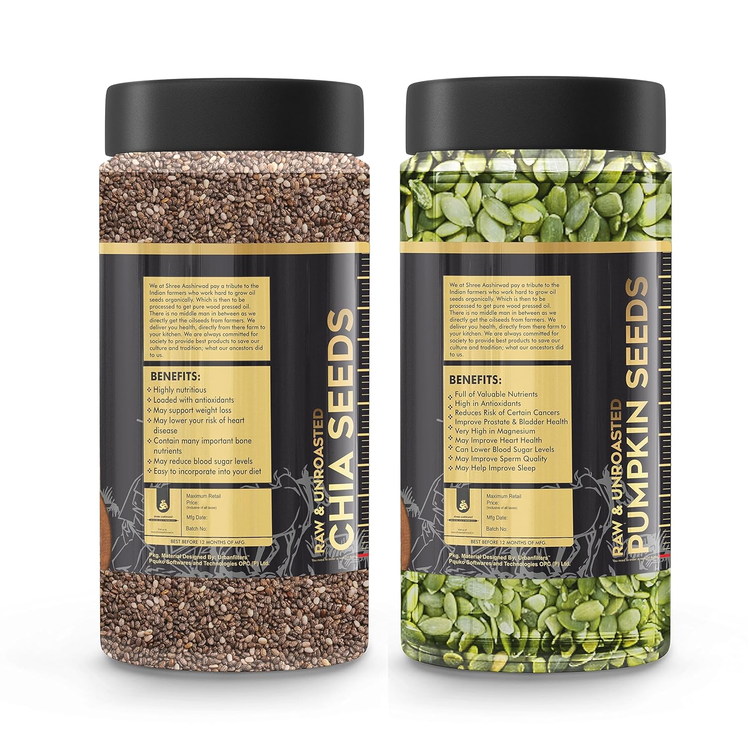 Shree Aanantam Combo of Chia Seeds -200g and Pumpkin Seed - 200g | Seeds for Eating | Raw Seed | Diet Food - Image 3