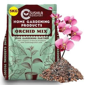 Orchid Potting Mix 5KG | Chunky Orchid Potting Soil Mix for Healthy Roots & Flower Boost | Growth Booster Hydroponics & Soil Amendment for Indoor & Outdoor Orchids Drainage-Aeration