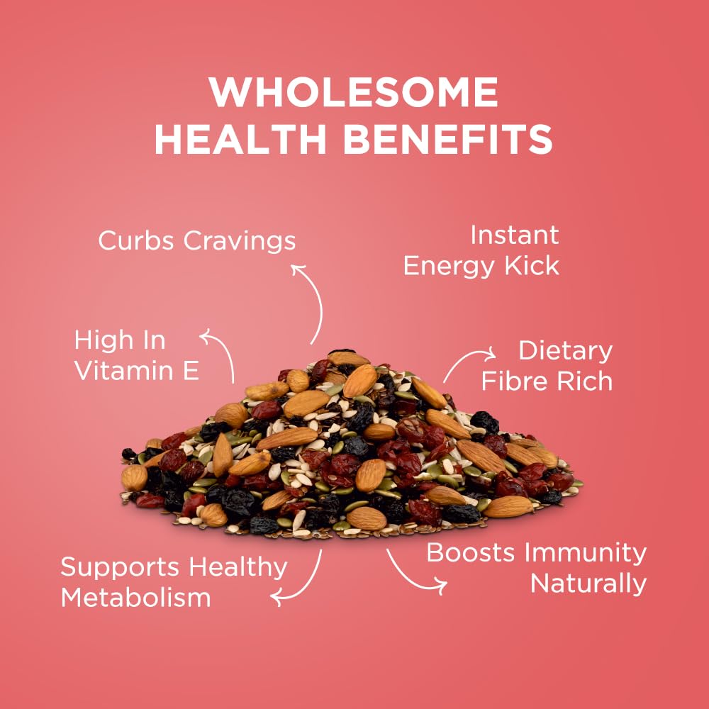 Nutty Gritties Mixed Nuts Dry Fruits - Mom's Superfood Mix - Roasted Almond, Pumpkin, Sunflower, Watermelon, Flax, Raisins, Black Currant, Cranberries, Blueberries, 200g - Image 5