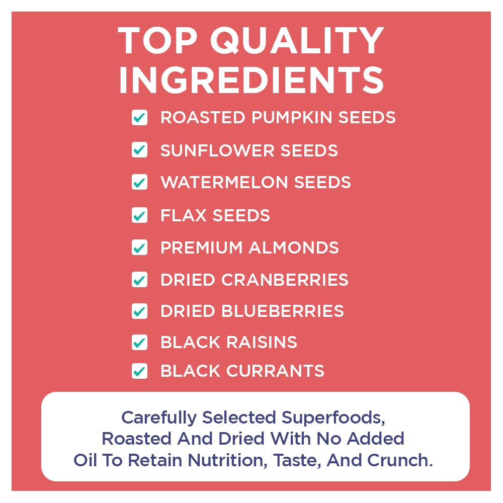 Nutty Gritties Mixed Nuts Dry Fruits - Mom's Superfood Mix - Roasted Almond, Pumpkin, Sunflower, Watermelon, Flax, Raisins, Black Currant, Cranberries, Blueberries, 200g - Image 6