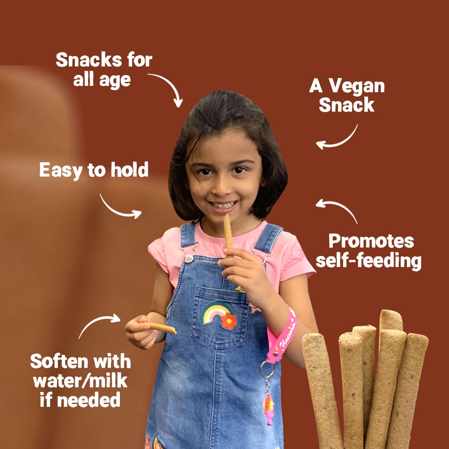 Tots and Moms Teething Sticks - Ajwain & Jeera with Dry Fruits, Nuts & Seeds for Soothing Gums, 150g | No Maida, No Sugar| Kid-Friendly Finger Food Lunch Box Snack - Image 5