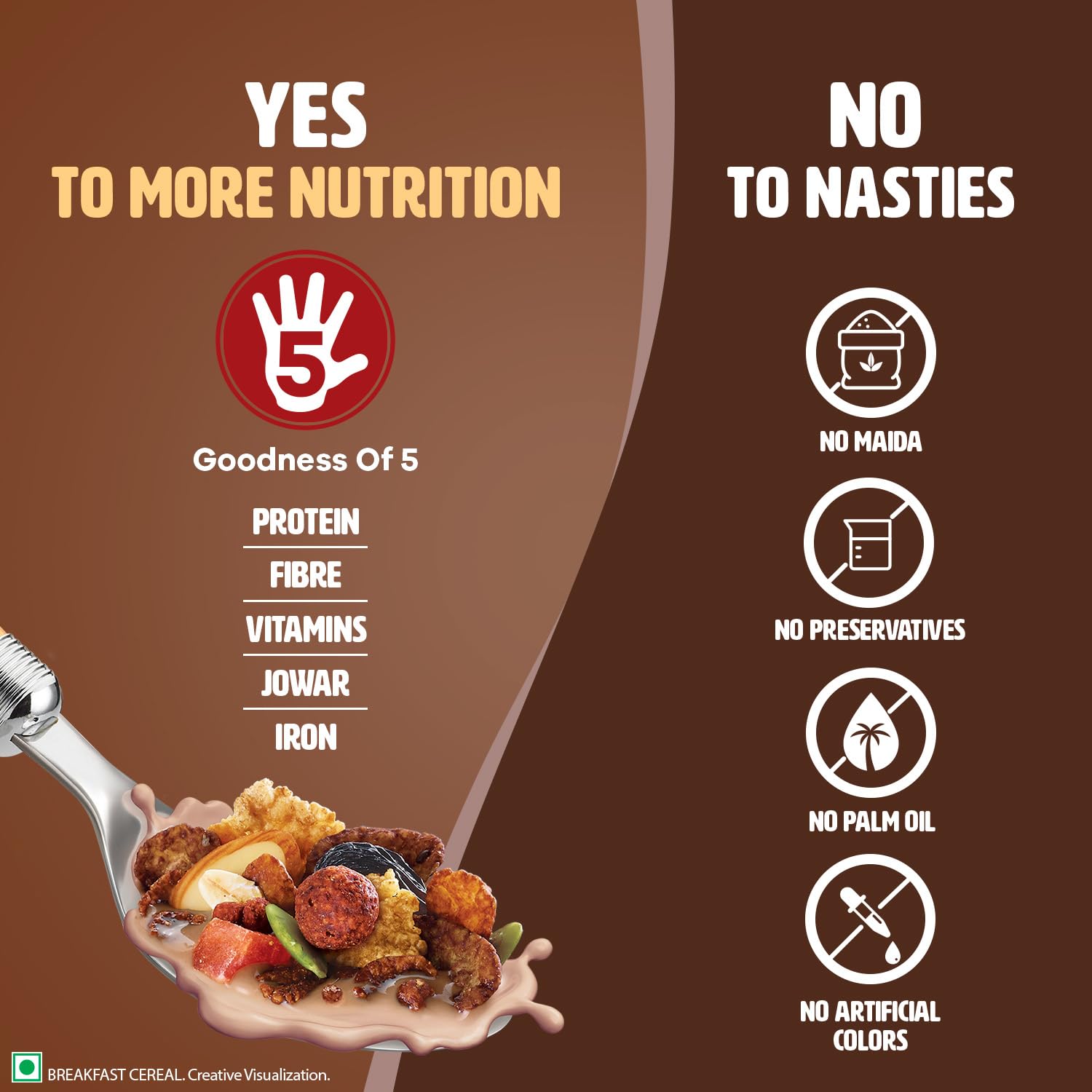 Saffola Muesli Choco Crunch with Flavour Pops, 400 gm/450 gm | 15 in 1 Fruit and Nuts, Seeds, Millet & more | Cereals for breakfast with wholegrain, protein, fibre - Image 7